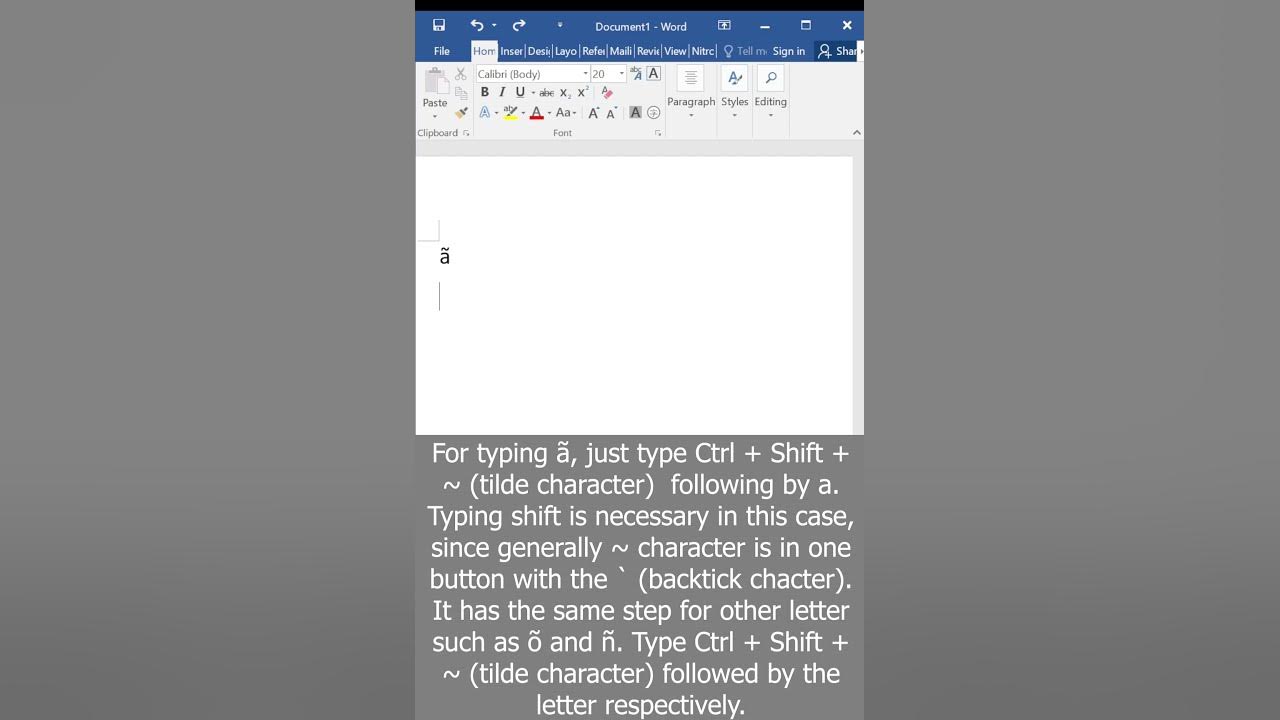 How to Type Tilde Accent Letter in Microsoft Word tips accent word 