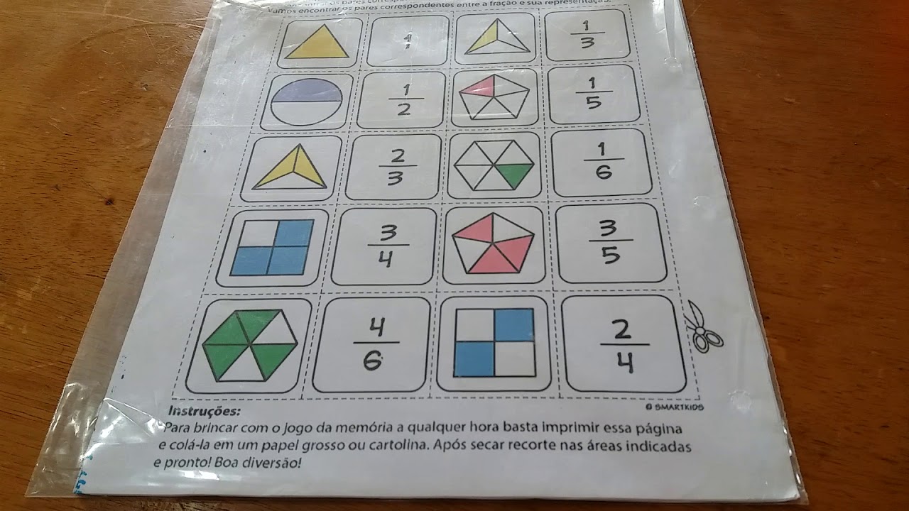 Modelo do Jogo Memória das Frações.
