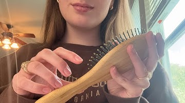 My First ASMR Video | Whispers, Tapping, & Hair Brushing