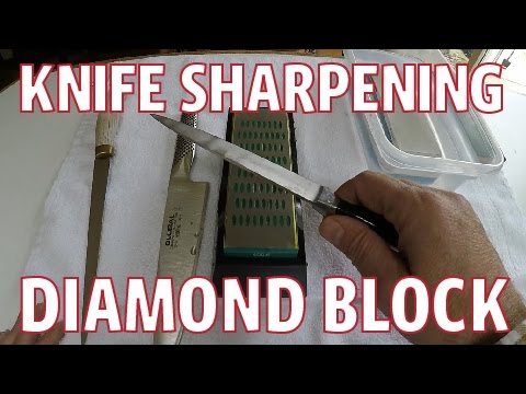 4 Sided Sharpening Stone Diamond Hone Block Kitchen Knife Sharpener  Whetstone