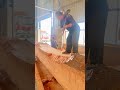 The Process of Carving and Shaping a Large Wood Log Manually Using an Axe #shorts
