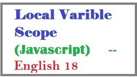 What is Local Variable Scope in Javascript  --  English 18-vlr training