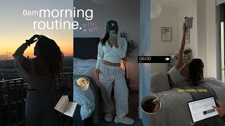 6AM MORNING ROUTINE (2024) | new healthy habits to be the best version of you ✧˚ · . aesthetic