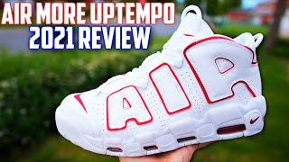 Nike Air More Uptempo White Varsity Red 2021 REVIEW and ON-FEET! - YouTube