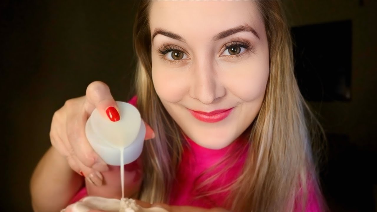 ASMR - HIDRATANDO SUA PELE ANTES DE DORMIR 🩷 | SONS INTENSOS DE CREME, BOCA, TAPPING, ETC. 💤