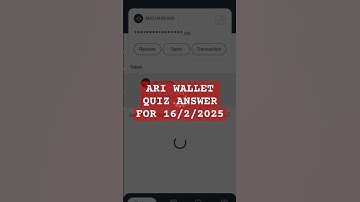 Ari Wallet Testnet Quiz Answer for 16/2/2025 #ariwalletquiz #ariwallet #arichain #web3 #bitrise