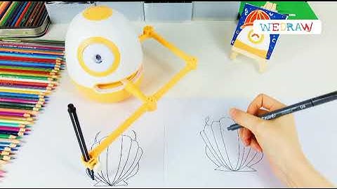 How to Draw Scallop Shell for Kids Step by Step 🧜 🧜‍♂️ | Wedraw Education Robot