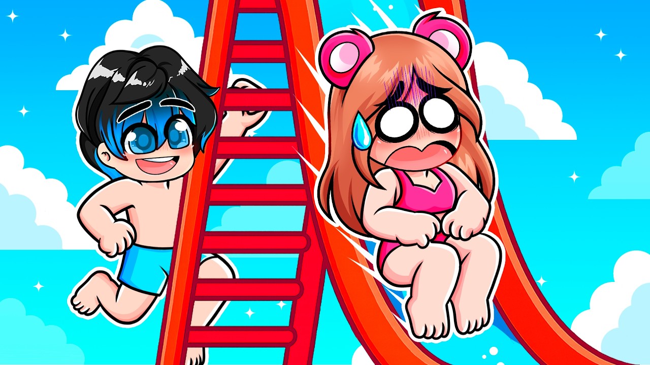 ESCALA y DESLÍZATE en el TOBOGÁN MÁS ALTO del MUNDO 🌊😱 en ROBLOX