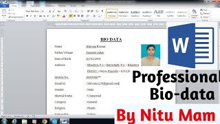 How to Create BIODATA in Microsoft Word | Resume in Ms Word | Simple BIODATA Format in Ms Word