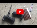 Quick &amp; Easy Fix a car Flat tire yourself. How to patch plug a car tyre. Leave the wheel on the car