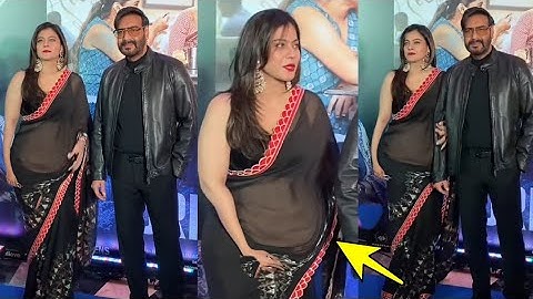 3rd Time Pregnant Kajol Flaunting her Baby Bump with husband Ajay Devgan viral video