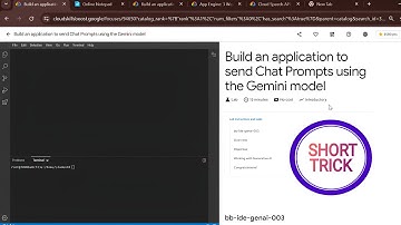 Build an application to send Chat Prompts using the Gemini model || #qwiklabs #bb-ide-genai-003