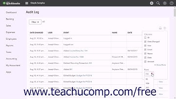 QuickBooks Online Plus 2017 Tutorial Using the Audit Log Intuit Training