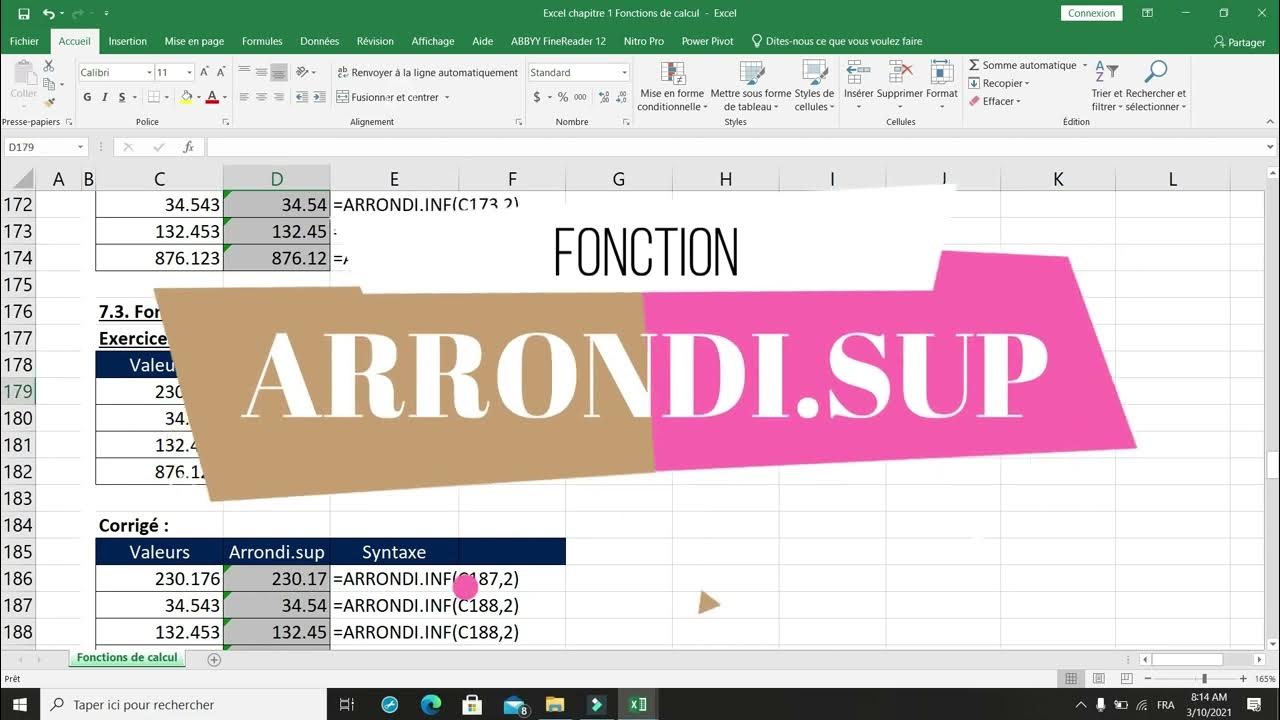 Excel débutant 14. Fonctions ARRONDI et TRONQUE YouTube