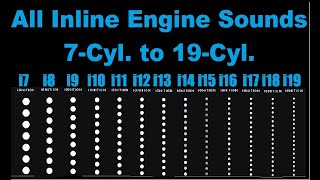 7 to 19 Cylinder Inline Engine Sounds  Engine Simulator