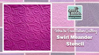 All Over Swirls Meander Stencil -  Intro to Free Motion Quilting