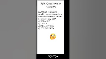 Which SQL Constraint Restricts Values Between 1 and 100? | CHECK Constraint Explained #shorts