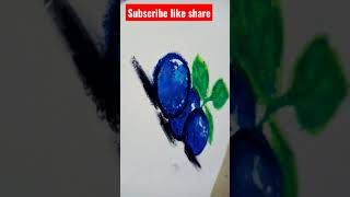 How to make blueberry realistic? with oilpastel?|| how to draw BlackBerry shorts youtubeshorts