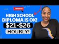 🤩$21-$26 HOURLY! HIGH SCHOOL DIPLOMA IS OK! GREAT BENEFITS! NEW FULL TIME WORK FROM HOME JOB!