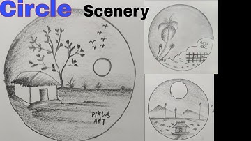 "Captivating Circle Scenery Drawing" #circle drawing step by step #howtodraw #art #creative