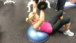 Dumbbell Bosu Crunch