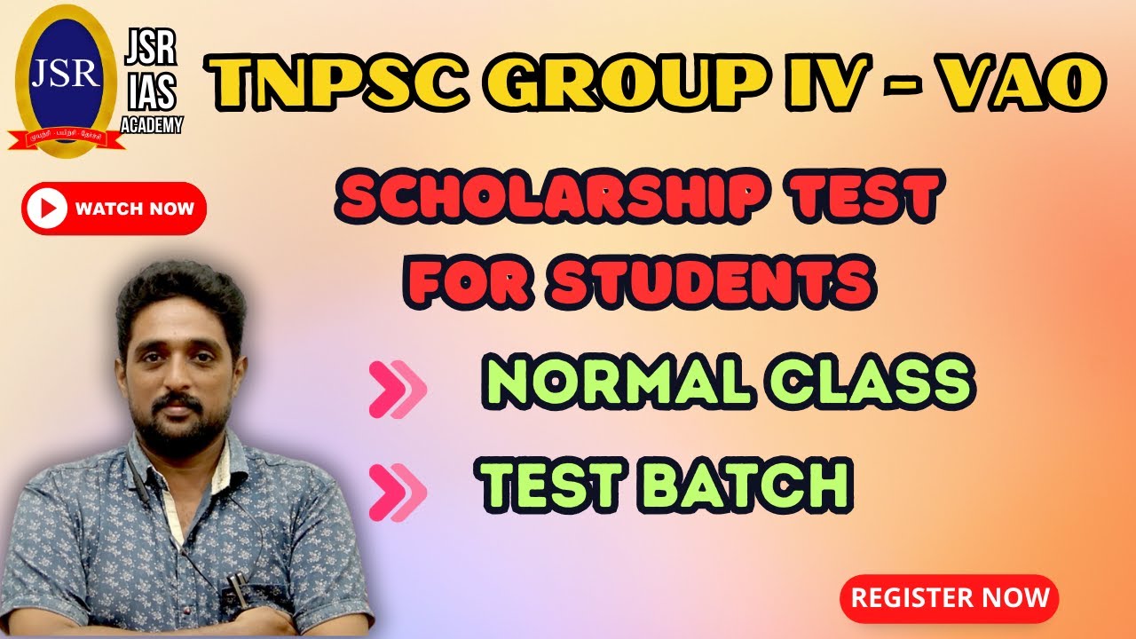 SCHOLARSHIP TEST FOR ALL TEST BATCH & NORMAL CLASSES JSR IAS