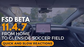 Tesla FSD Beta 11.4.7 - From Home to Glenside Soccer Field - Quick and Slow Reactions by Fabian Luque 203 views 8 months ago 9 minutes, 3 seconds