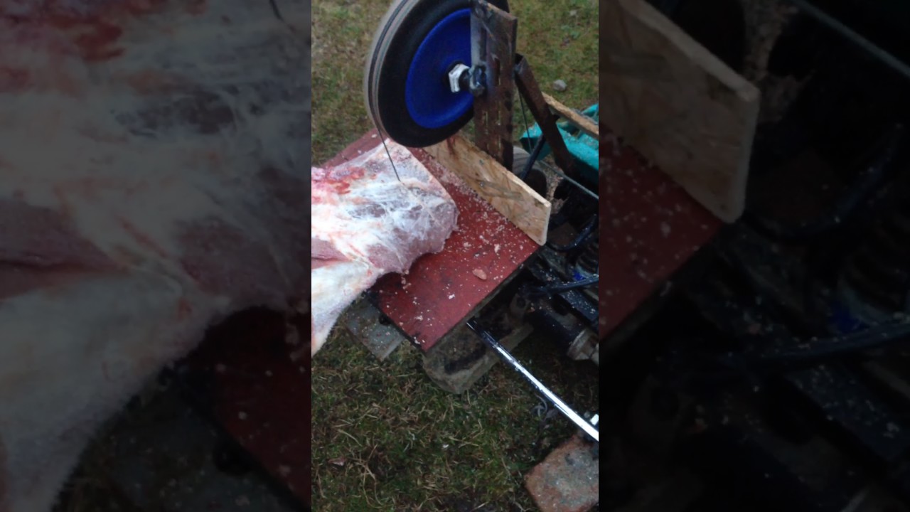 Band saw meat cutting.Home made! YouTube