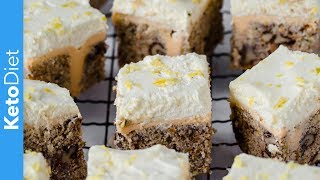 Low-carb carrot, zucchini & lemon curd poke cake
