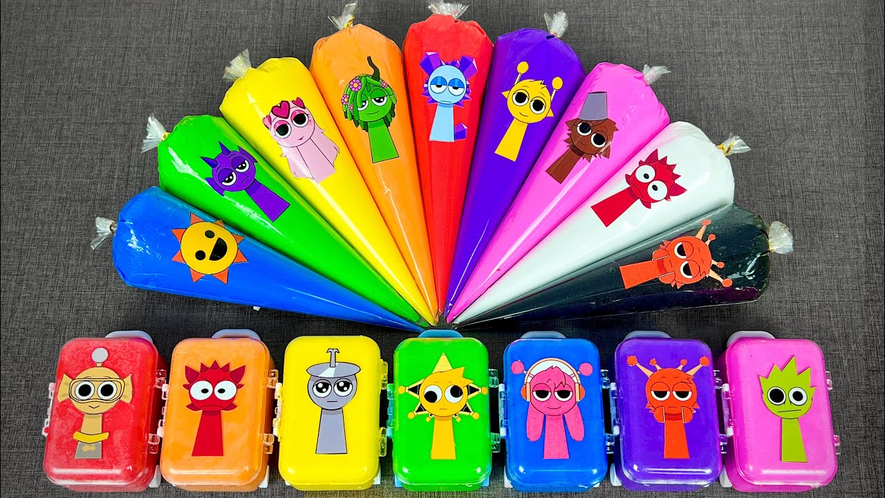 Incredibox Sprunki Slime Madness! ASMR Clay Figures Hidden in Clear Triangle Bags