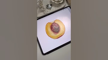 Drawing in Procreate - Digital Watercolorс Peach #shorts #procreate #drawing #watercolor #digitalart