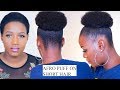 HOW TO QUICK AFRO PUFF ON SHORT HAIR NO EXTENSIONS IN 5 MINUTES