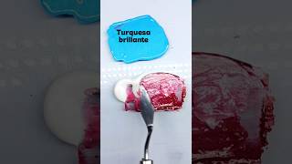 cómo hacer rosas chicle y turquesa #art #painting #pintura #colors #arte #tips #artwork