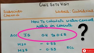 How to calculate water cement ratio for concrete | Quantity Of water for concrete calculation