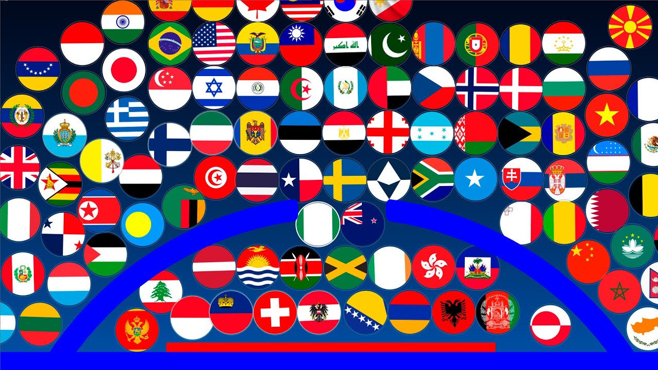 112 Countries Marble Race in Algodoo Who Will Win?