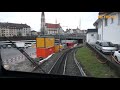 Riethüsli - St. Gallen: Führerstandsfahrt mit der Appenzeller Bahnen über die Ruckhalde.