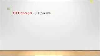 C# for TOSCA SET - 16.C# Arrays