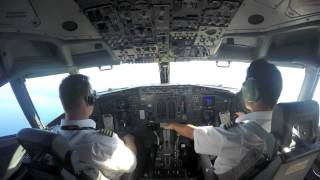 Cargo plane loading and cockpit on takeoff - time lapse