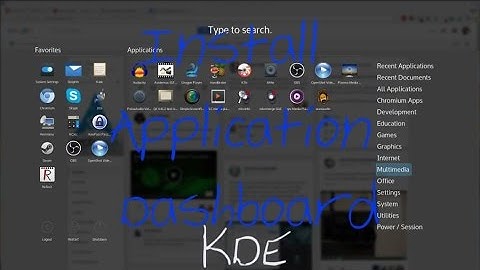 Install Application Dashboard KDE