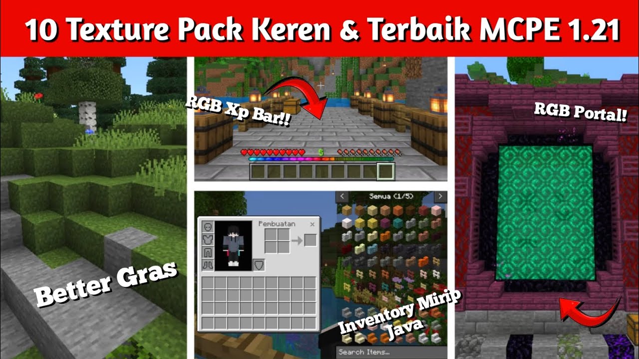 10 Texture Pack Keren & Terbaik Untuk MCPE 1.21 - YouTube