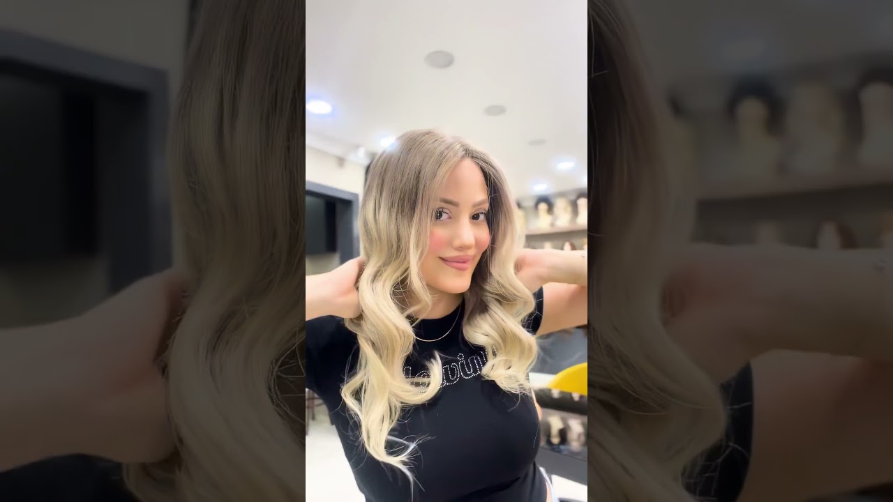 Röfleli Platin Gerçek Saç Peruk - Platinum Real Hair Wig with Highlights -S-Well Hair