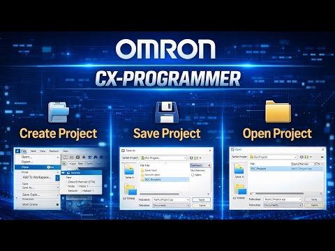 Omron CX-Programmer PLC Project Create | NO NC Contact & Coil Explained with Simulation (Beginner)
