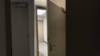 Hospital fire door and other fire protection features