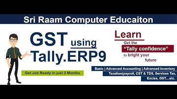 UTGST ( Union Territories) Practical In TALLY.ERP9 | SRI RAAM COMPUTER EDUCATION | TALLY HINDI