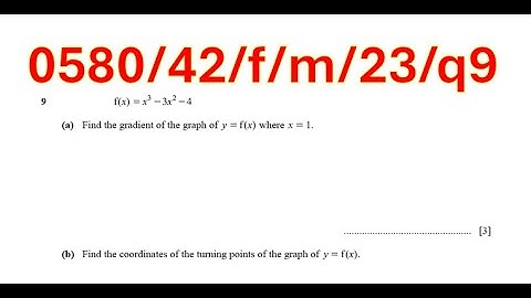 How to find gradient of graph and turning point