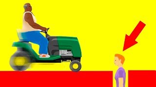 картинка: ААА! ТУТ МОЯ ГОЛОВА! ПЕРЕЕХАЛ ДЕВЧОНКУ НА ГАЗОНОКОСИЛКЕ! ОПАСНЫЕ УРОВНИ В ХЭППИ ВИЛС (Happy Wheels)