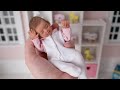 Daily routine and playtime with miniature silicone reborn baby ellie