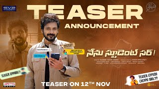 NenuStudentSir! Teaser Announcement | Ganesh Bellamkonda | Avantika Dassani Teaser On 12th NOV Image