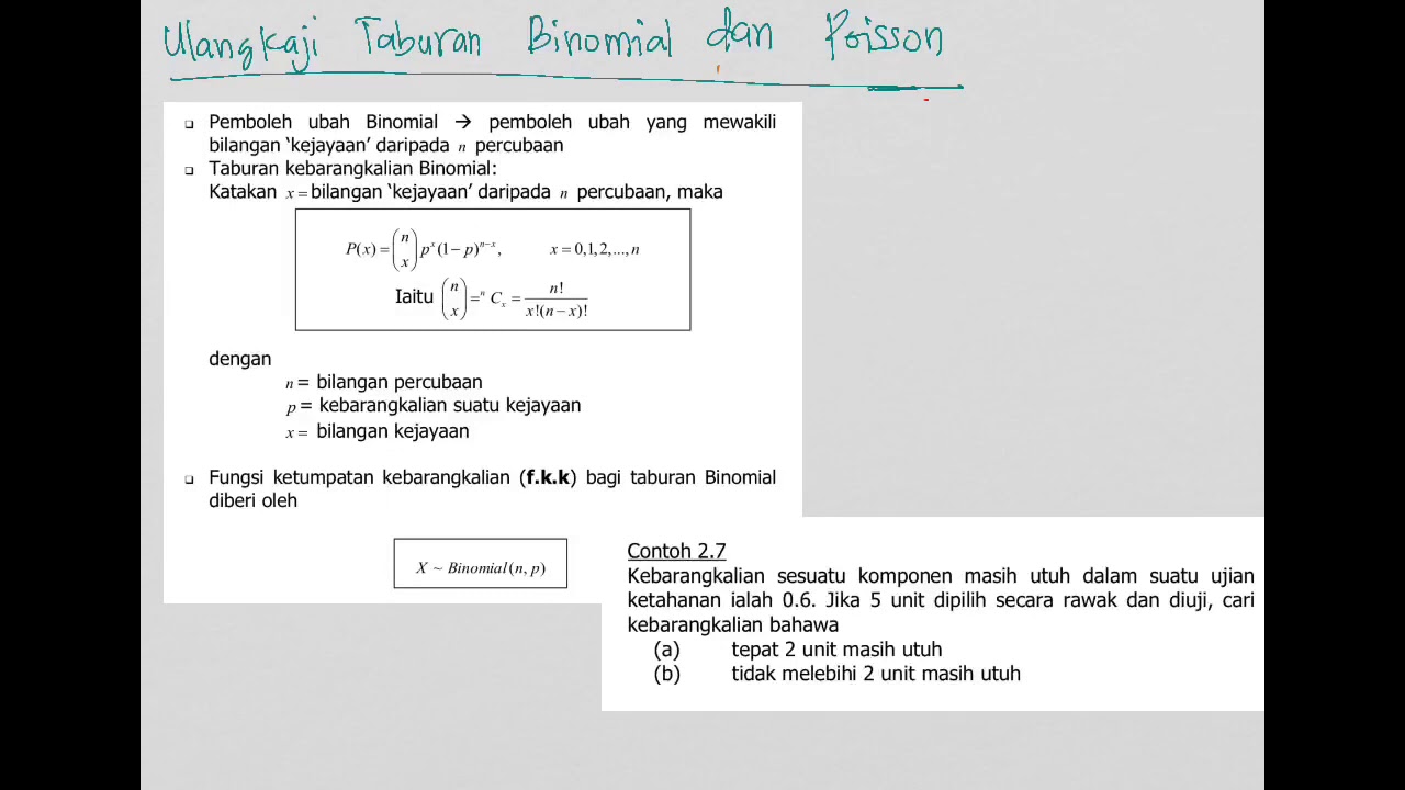 Taburan Binomial Dan Poisson Youtube