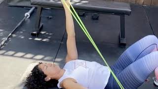mini band supine pulldown